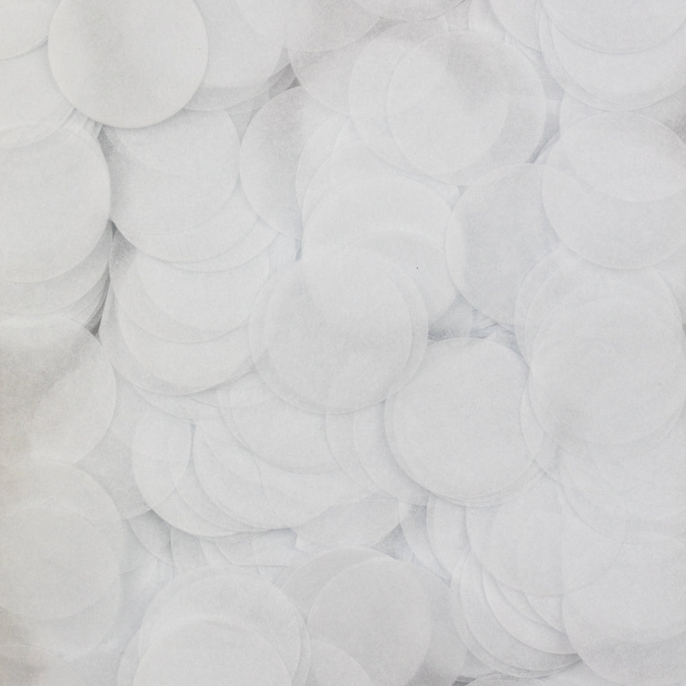 All White confetti circles - five handfuls