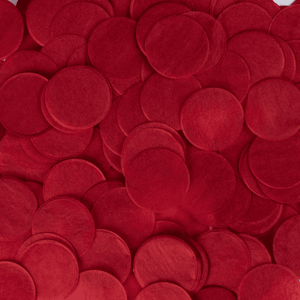 Red, Red confetti circles - five handfuls